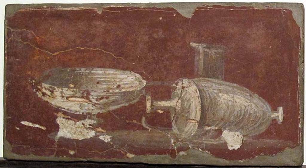Villa dei Papiri, Herculaneum. Still life fresco.
Now in Naples Archaeological Museum. Inventory number 9944.